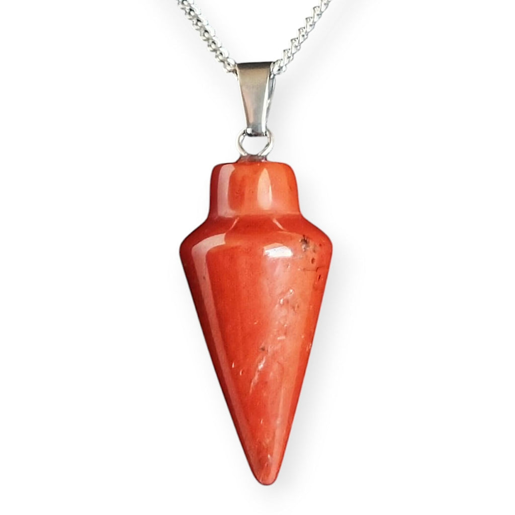 Natural Gemstone Pendulum, 925 Sterling Silver Necklace