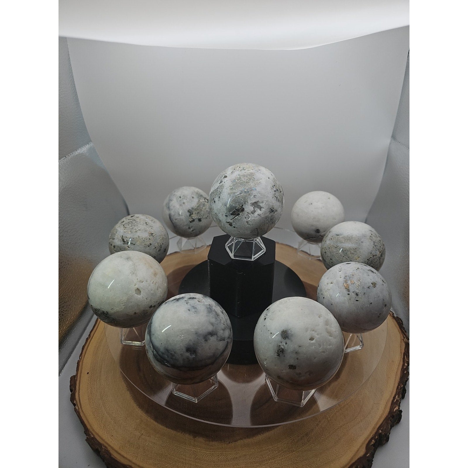 1 Each Natural Golden Pyrite & Jasper Crystal Sphere Ball Polished 55mm + - New Age Realms