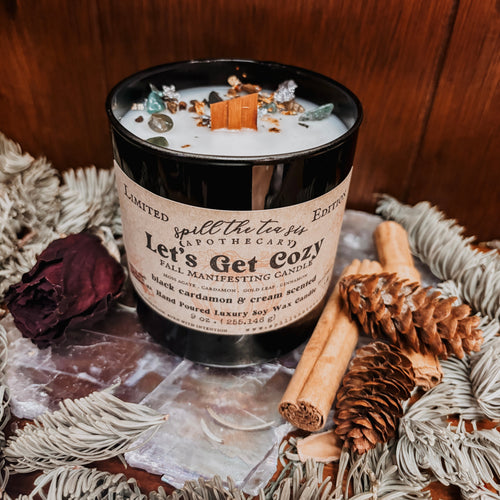 Let’s Get Cozy Intention Candle | Warm Spiced Soy Candle - New Age Realms