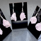 Lilac Lepidolite Raw Crystal Earrings Pair (Stainless Steel Silver Hooks) - New Age Realms