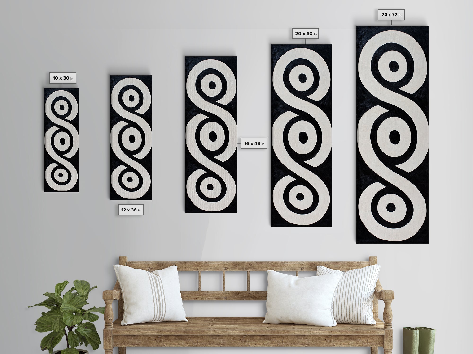 Sacred Geometry Framed Canvas Black and White Wall Art