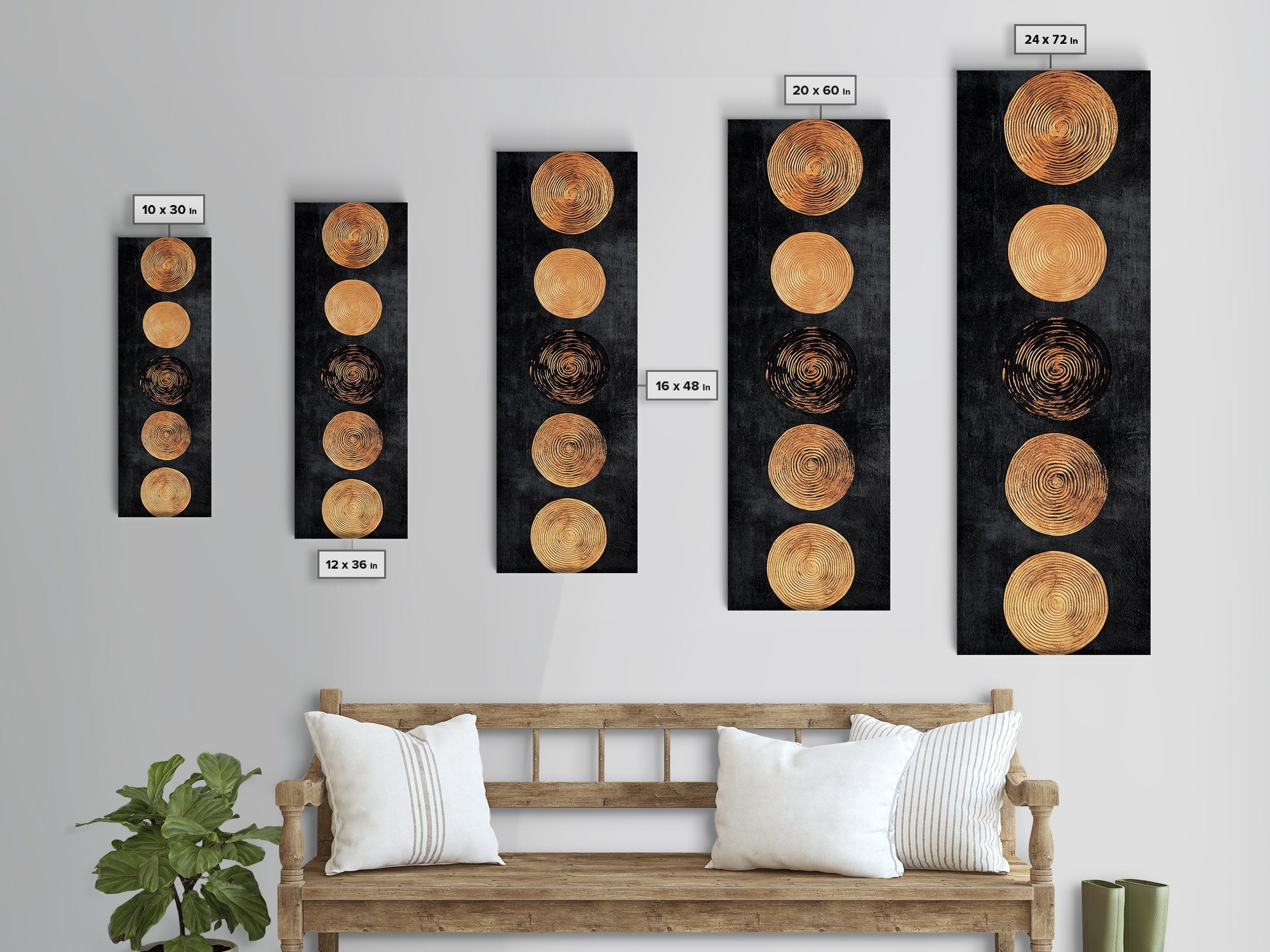 Sacred Geometry Canvas Black and Gold Wall Art