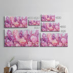 Sacred Geometry Pink Gemstone Framed Canvas Wall Art Print