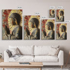 Sacred Geometry Buddha Framed Canvas Zen Wall Art