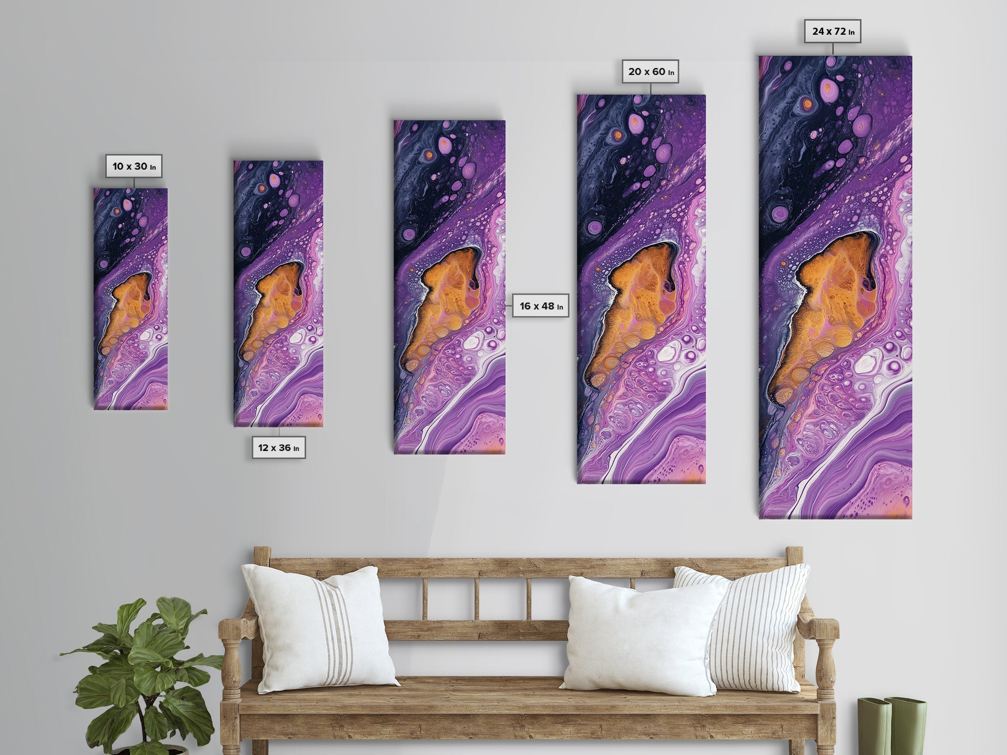 Sacred Geometry Abstract Purple Framed Wall Art
