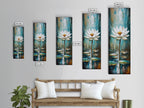 Sacred Geometry Framed Canvas White Lotus Wall Art