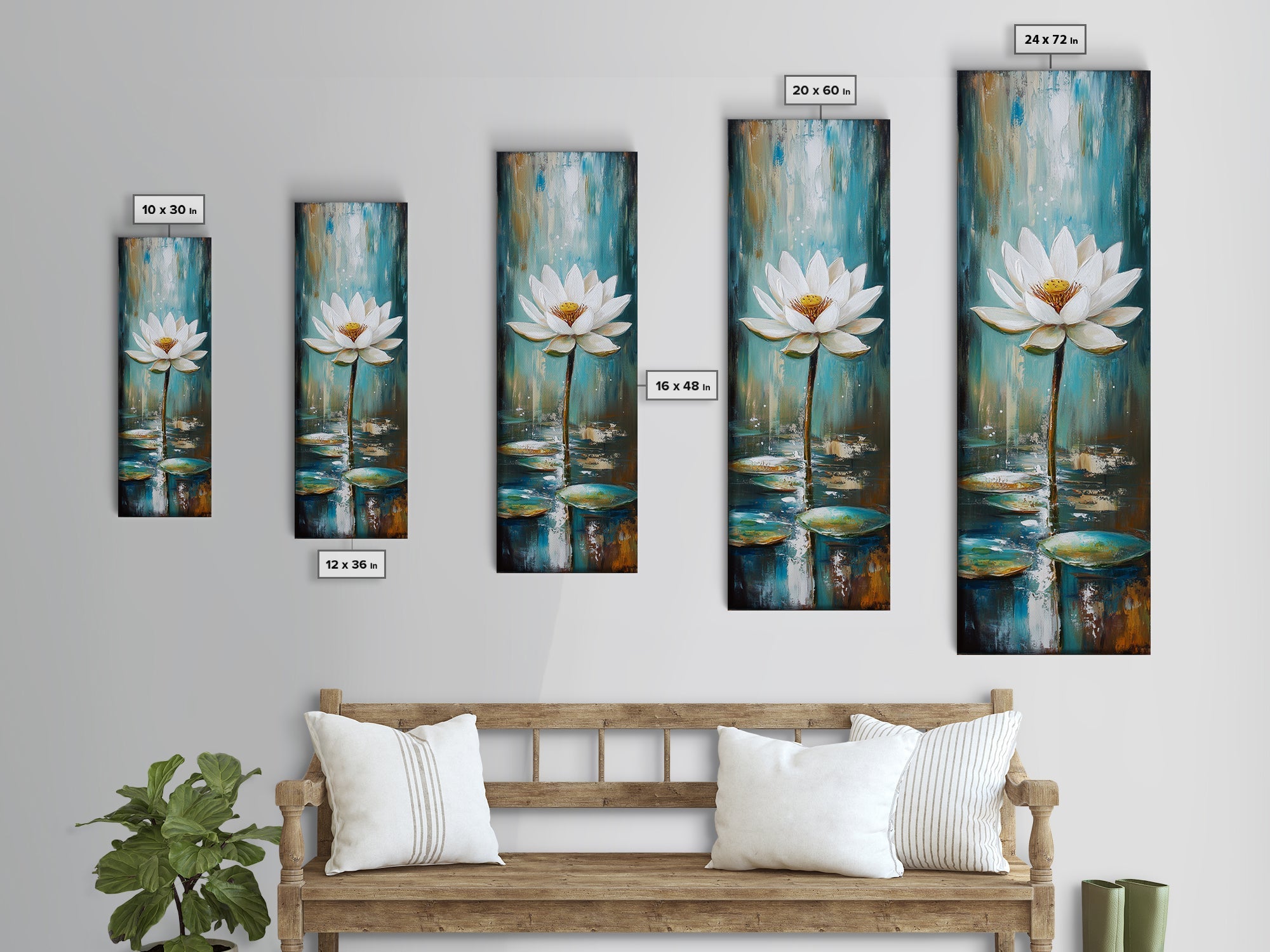 Sacred Geometry Framed Canvas White Lotus Wall Art