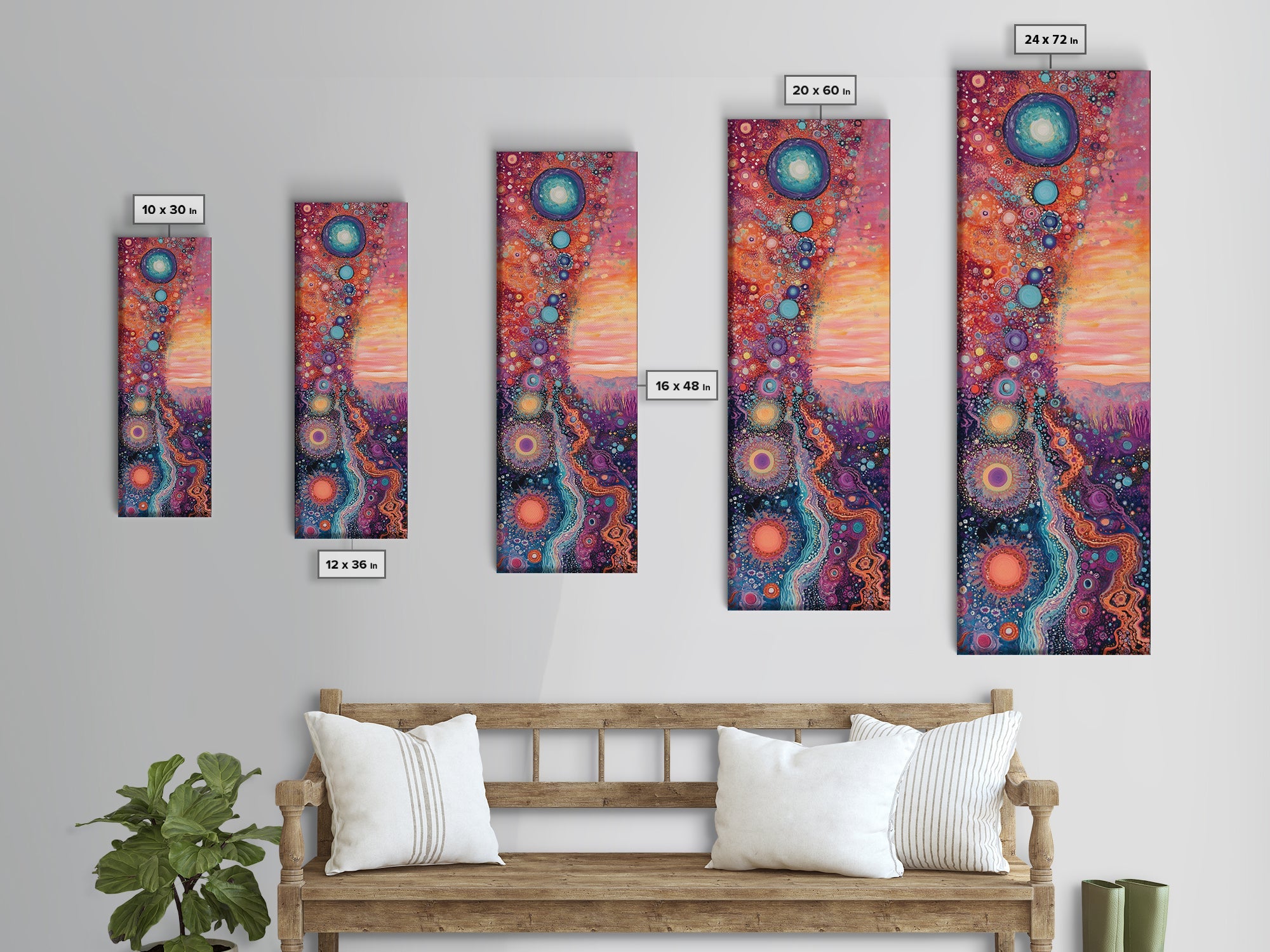 Sacred Geometry Cosmic Swirls Vertical Wall Art