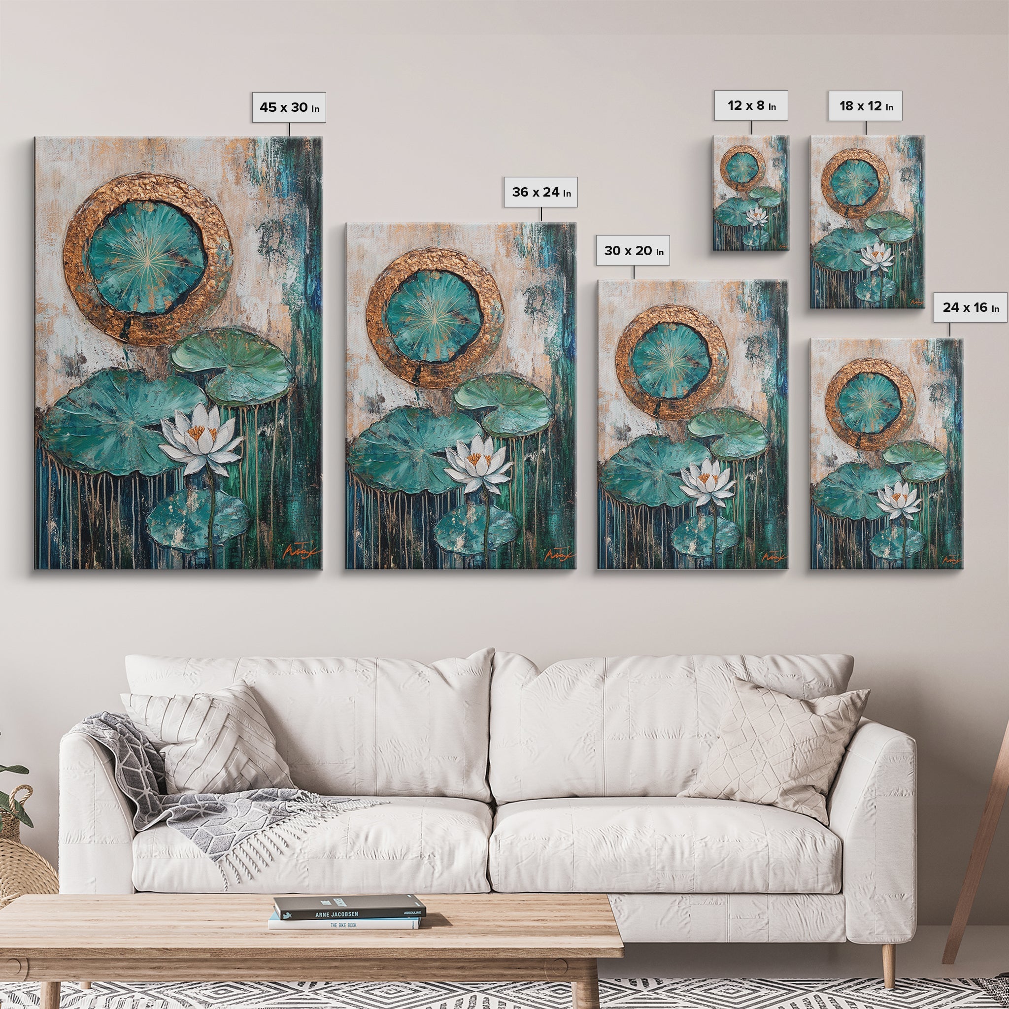 Sacred Geometry Gold Framed Abstract Lotus