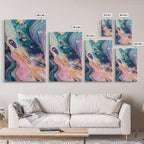 Sacred Geometry Galaxy Swirl Framed Canvas Wall Art