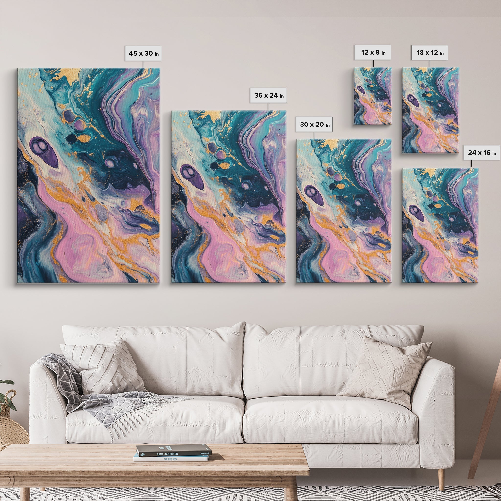 Sacred Geometry Galaxy Swirl Framed Canvas Wall Art