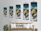 Abstract Gold and Teal Sacred Geometry Wall Art
