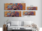 Sacred Geometry Native American Headdress Canvas Wall Art