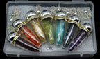 7 Stone Decorative Pendulums (7 Pieces) Size 1.5 Inches Crystal Gemstone Chip Charms - New Age Realms
