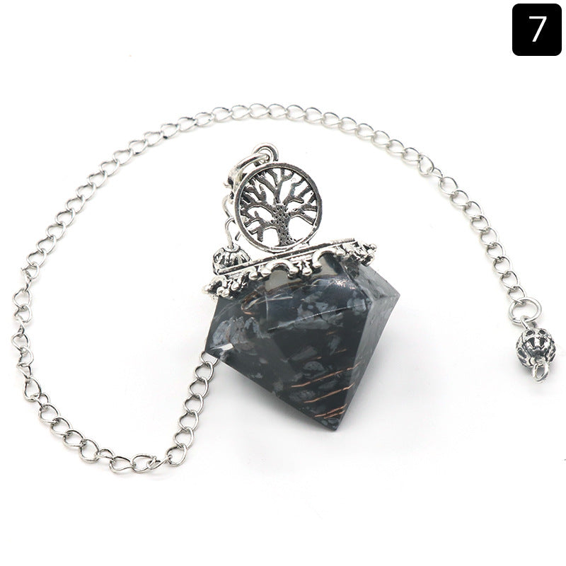 Natural Crystal Resin Crushed Stone Diamond Pendulum - New Age Realms