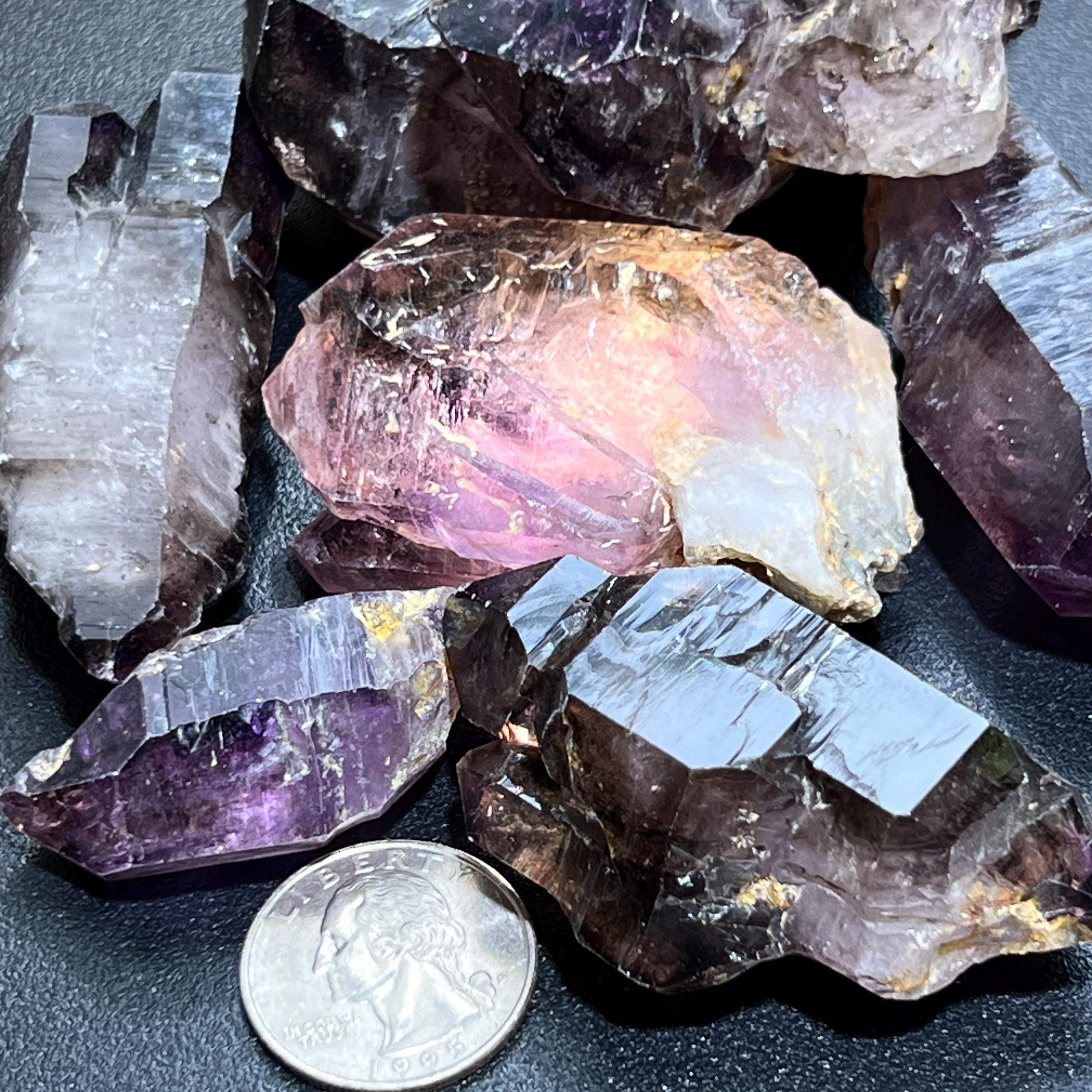 Large Smoky Shangaan Amethyst Points And Scepters From Zimbabwe Raw Crystals - New Age Realms