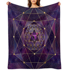 Merkabah in Flower of Life - Sacred Geometry Travel-friendly Throw Blanket