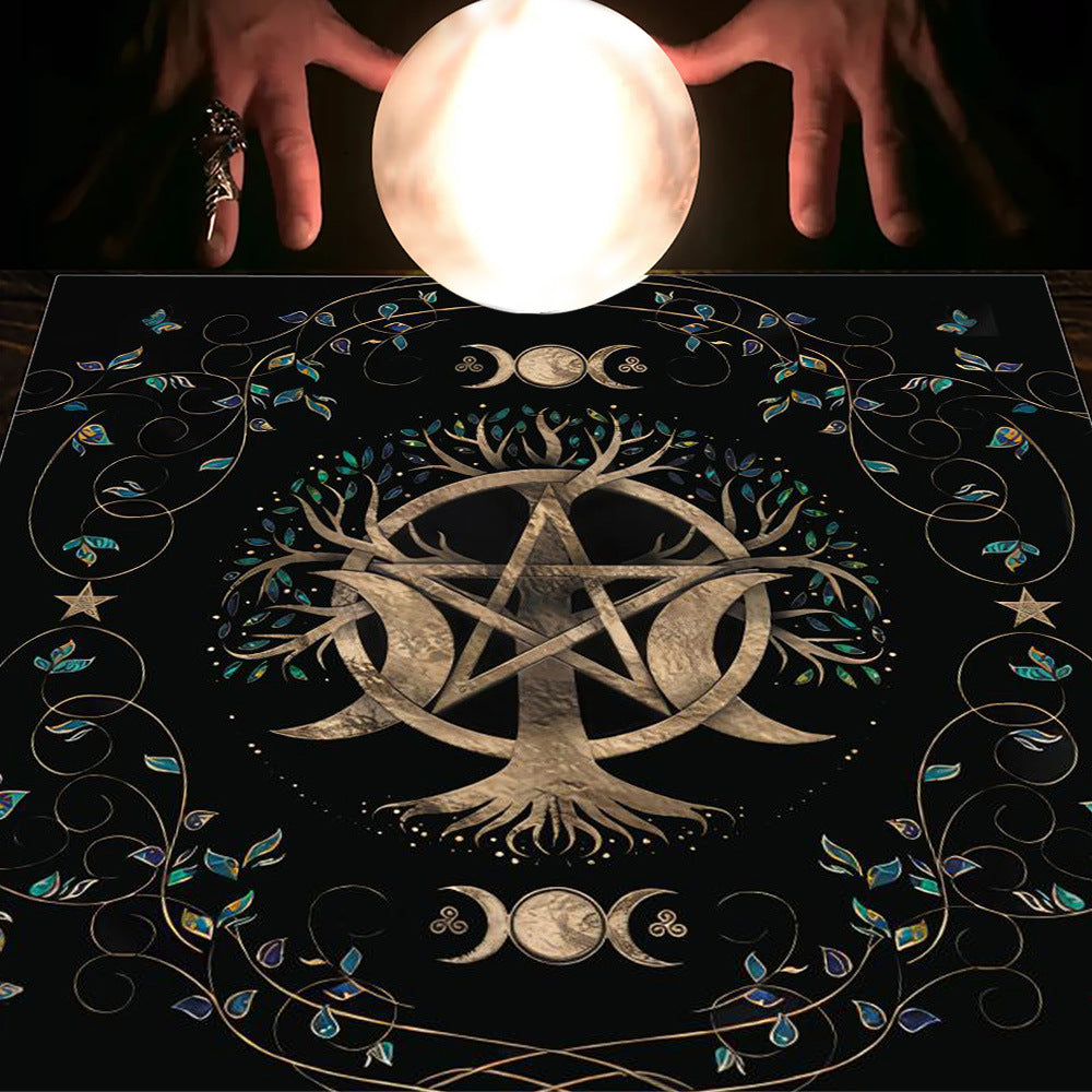 Tarot Moon and Sun Tree Tablecloth - New Age Realms