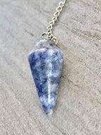 Natural Gemstone Smooth Conical Crystal Pendulum with Mystery Charm | Bag Charm - New Age Realms