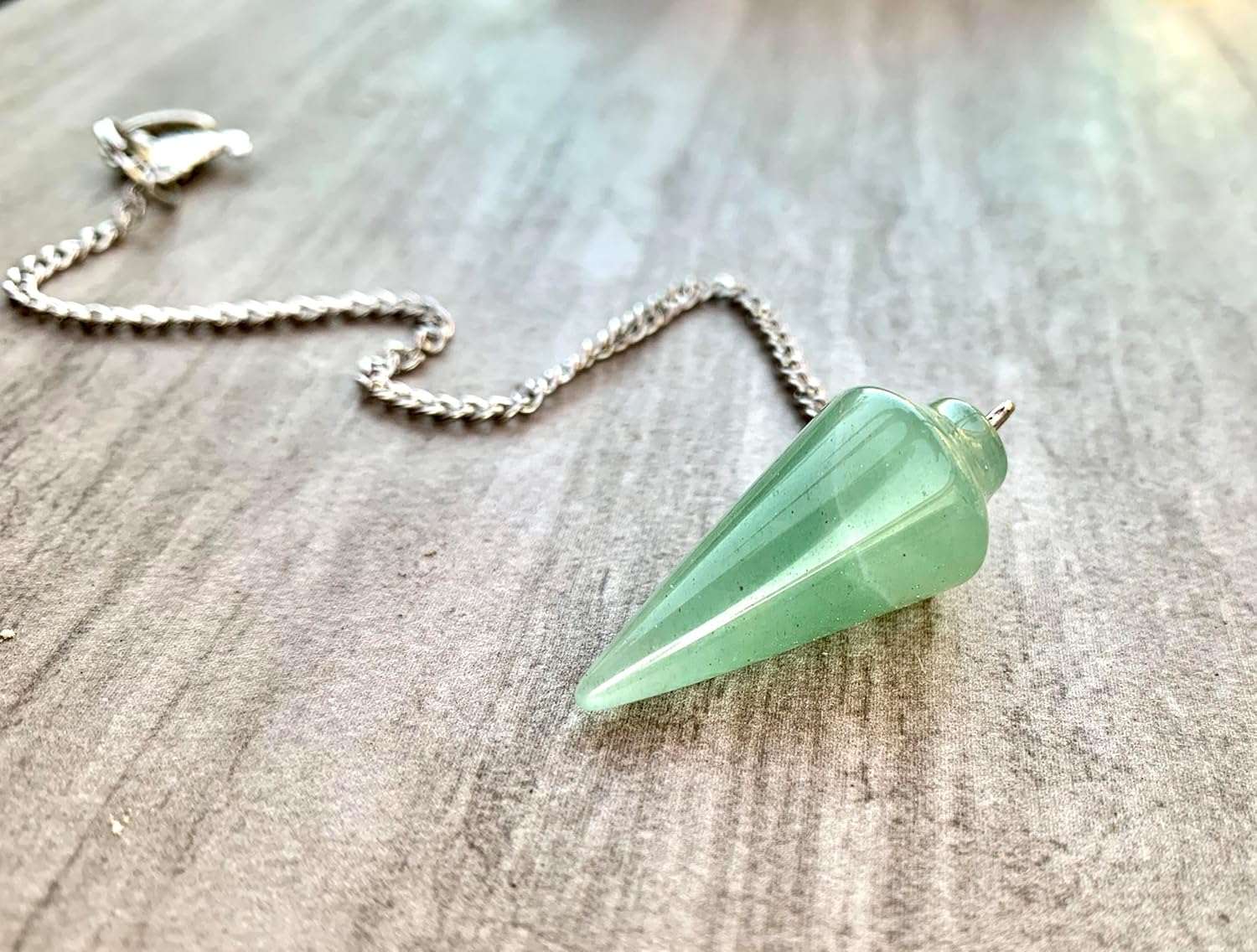 Natural Green Aventurine Pendulum with Mystery Charm | Bag Charm