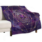 Merkabah in Flower of Life - Sacred Geometry Travel-friendly Throw Blanket