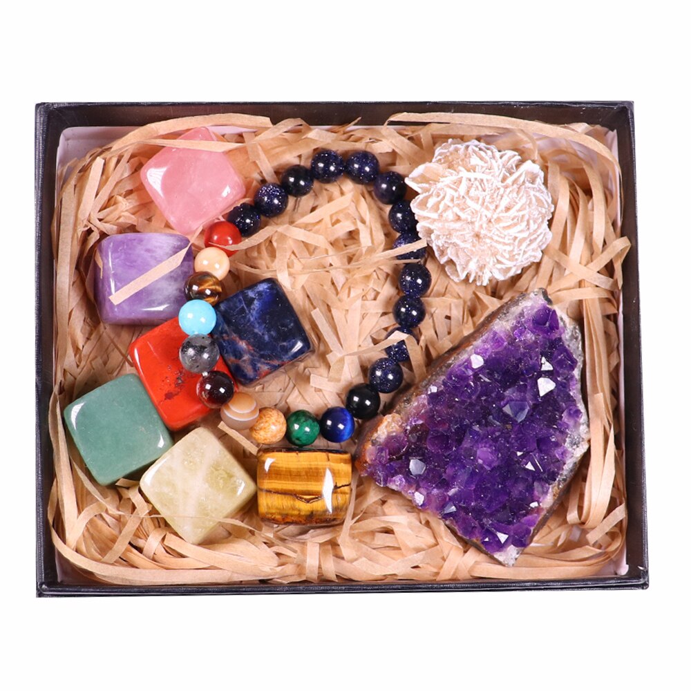 Natural Seven Chakra Quartz Specimen Collection