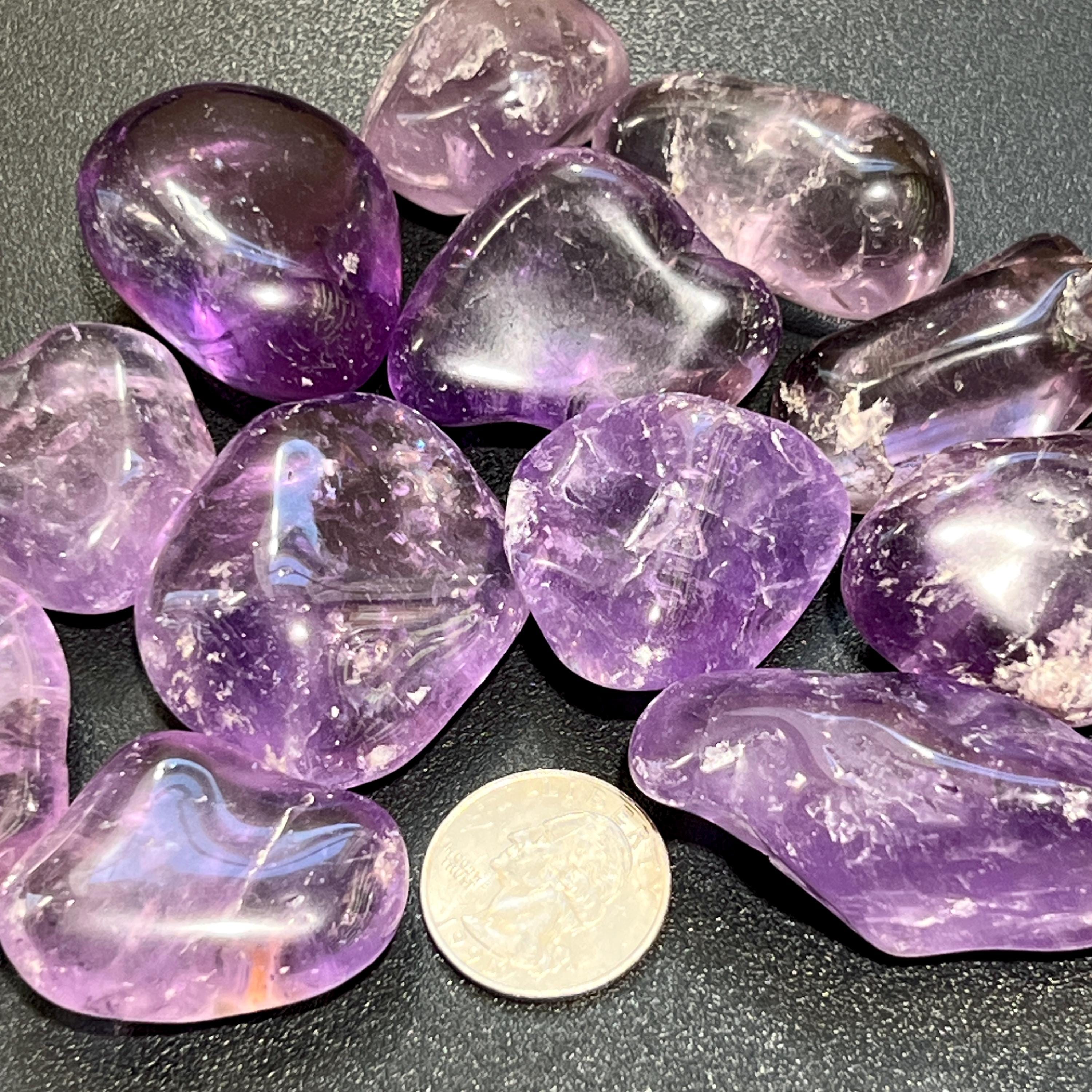 Large Purple Amethyst Crystal Tumbled (By The Piece Or Pound) Bulk Wholesale Lot Polished Gemstones - New Age Realms