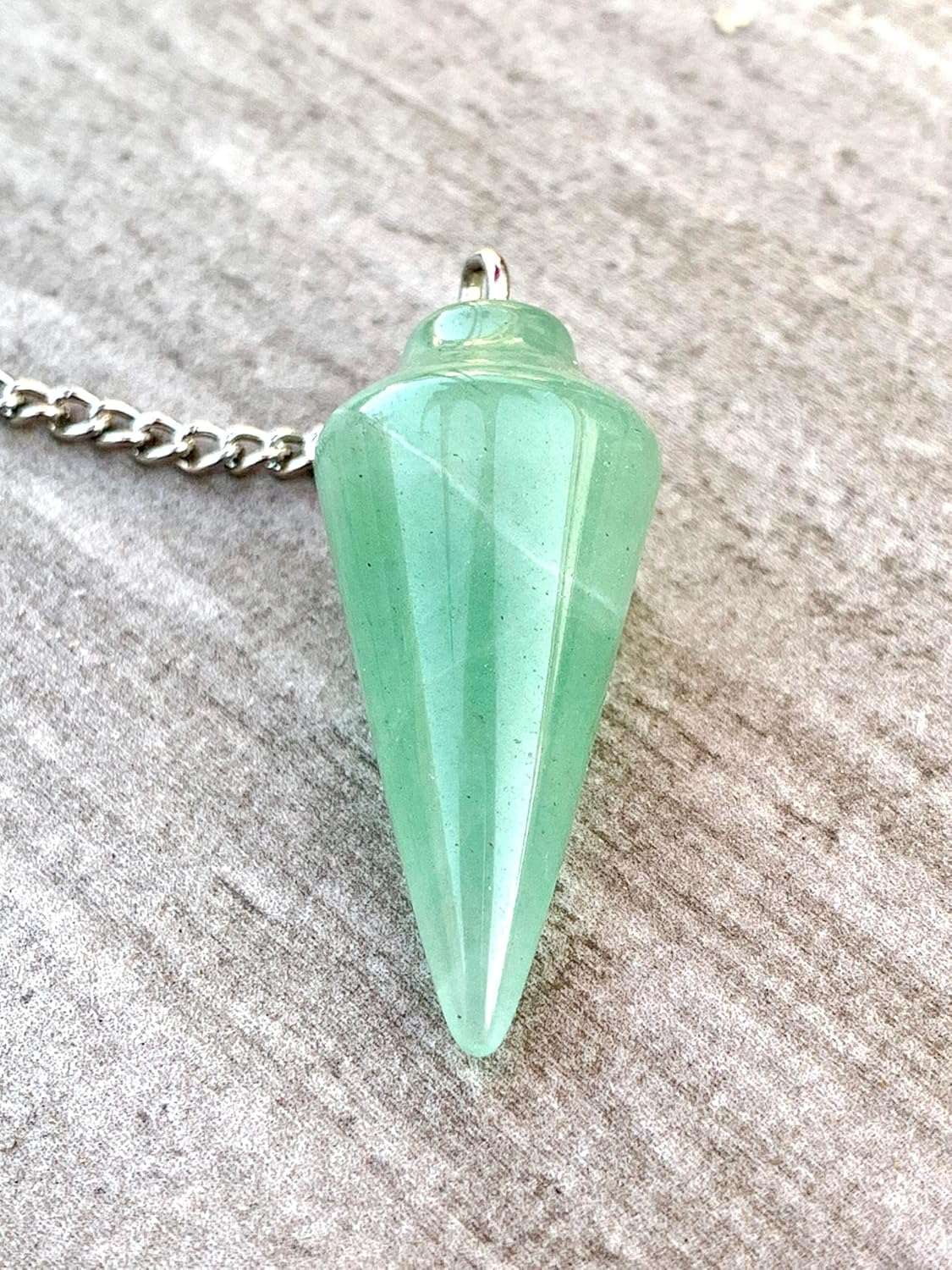 Natural Green Aventurine Pendulum with Mystery Charm | Bag Charm