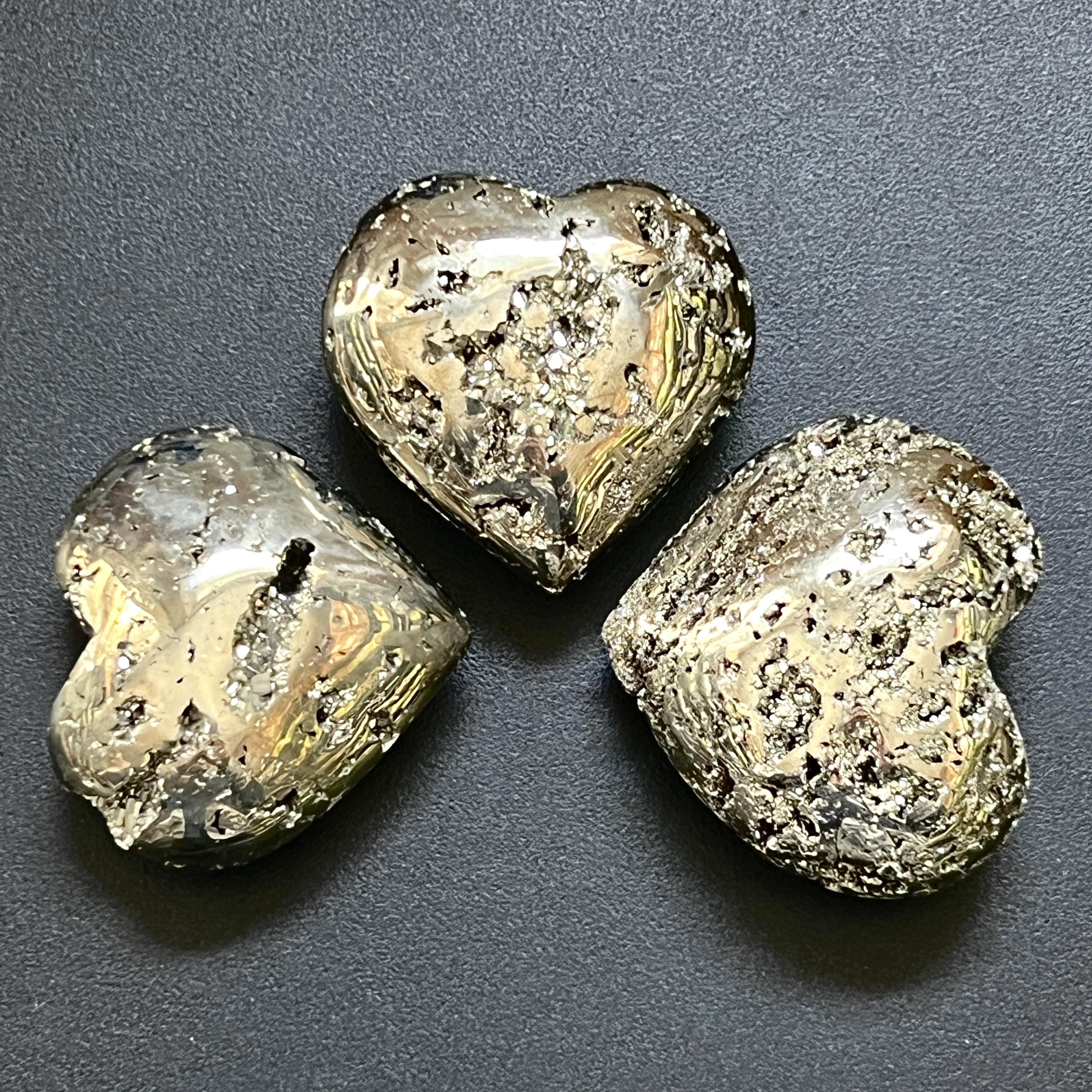 Large Iron Pyrite Druzy Crystal Puffy Heart Polished Carving Wholesale Fools Gold - New Age Realms