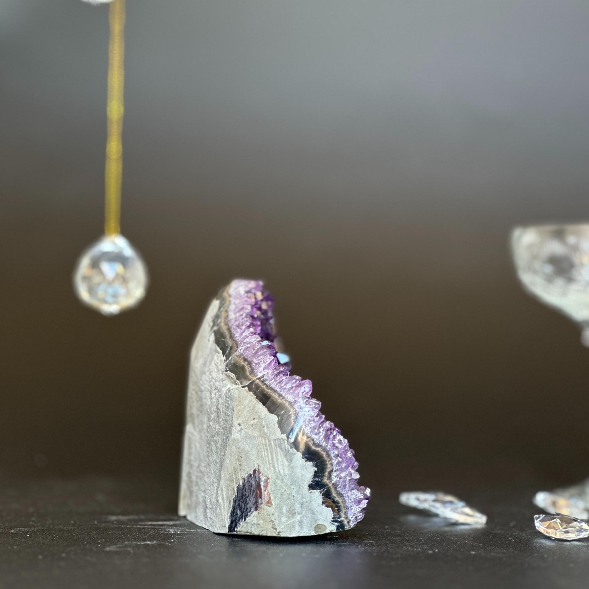 Amethyst geode Unique raw crystal cluster - New Age Realms