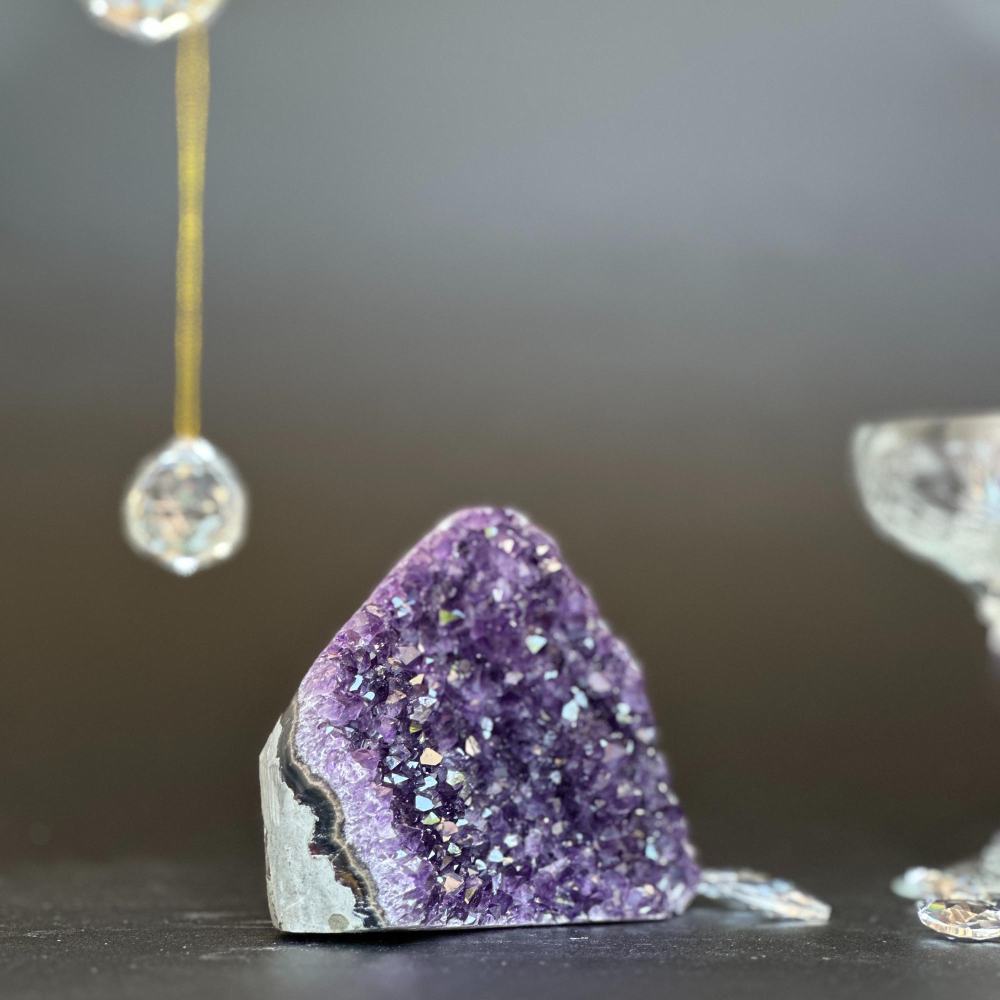 Amethyst geode Unique raw crystal cluster - New Age Realms