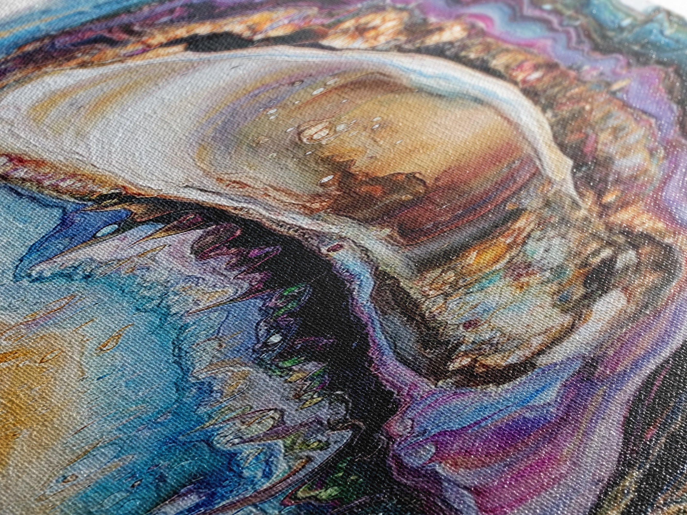 Sacred Geometry Agate Slab Framed Wall Art