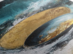 Abstract Gold and Teal Sacred Geometry Wall Art