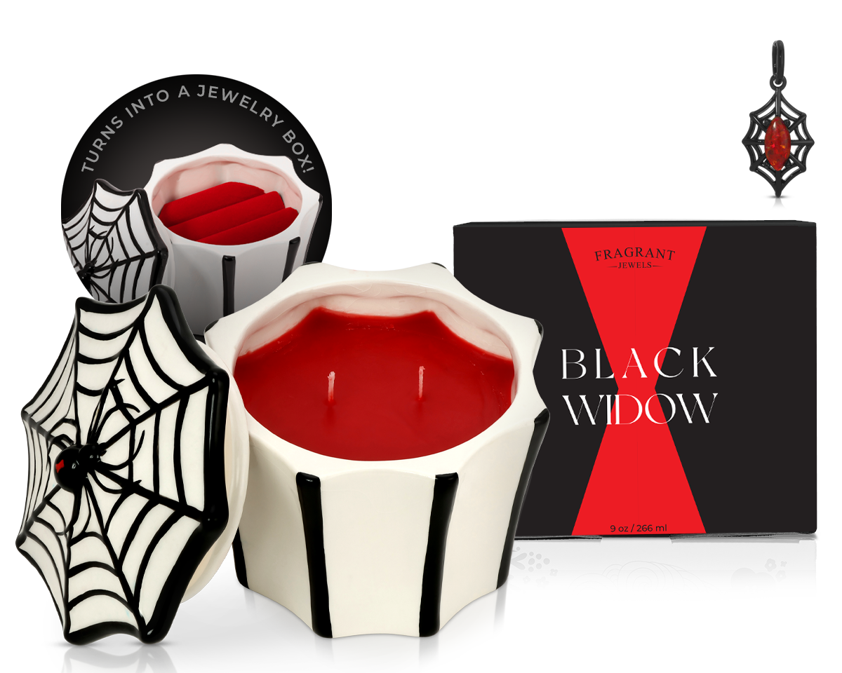 Black Widow - Jewel Candle Ceramic - New Age Realms