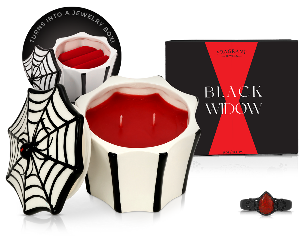 Black Widow - Jewel Candle Ceramic - New Age Realms