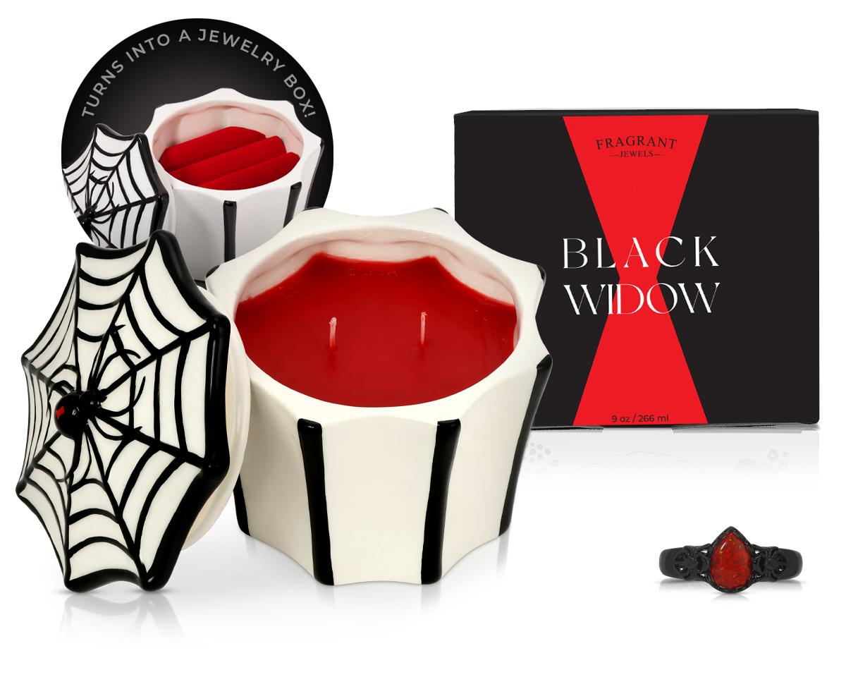 Black Widow - Jewel Candle Ceramic - New Age Realms