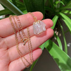 Raw Crystal Wire Wrap Gold Necklaces - New Age Realms