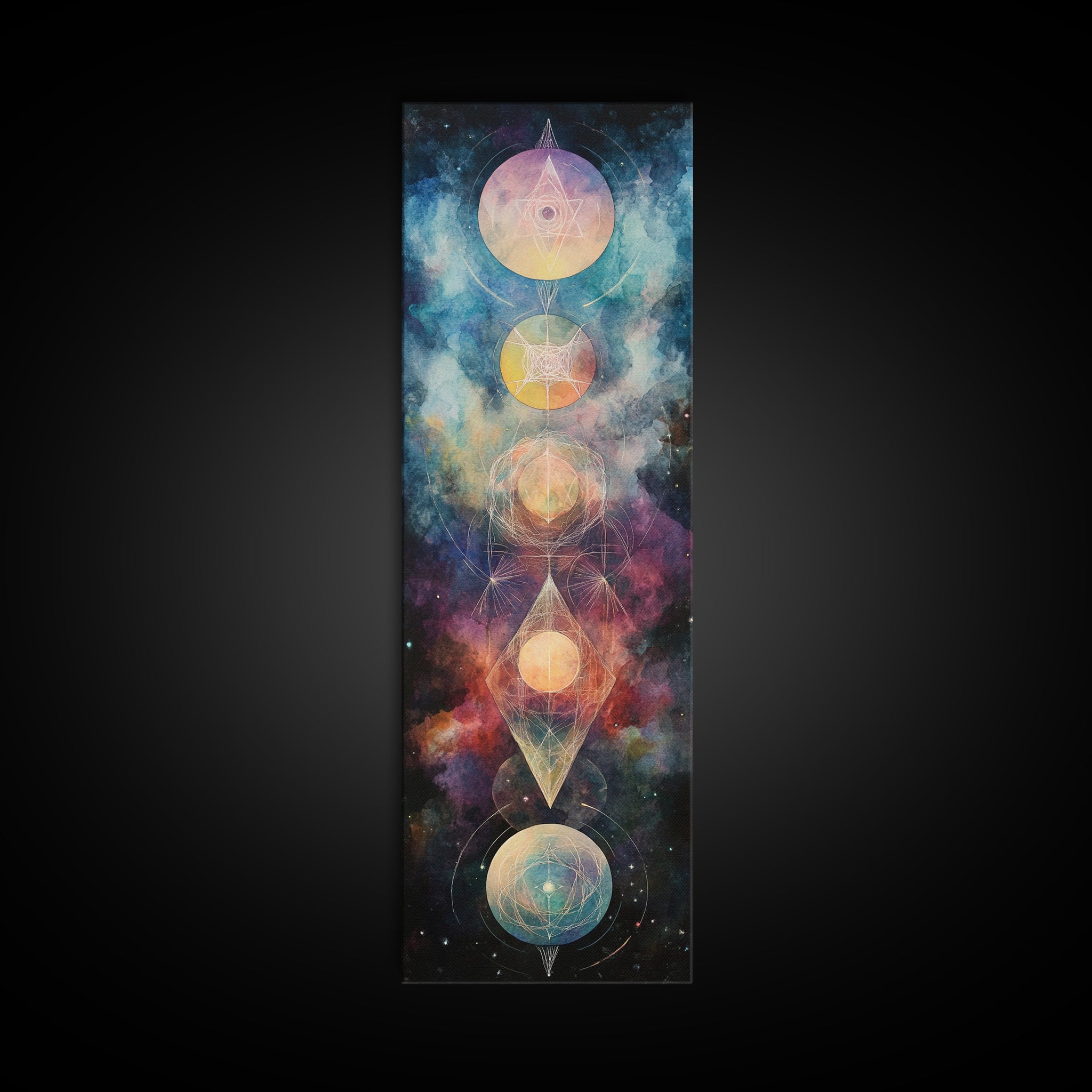 Sacred Geometry Galactic Chakra Canvas Wall Art
