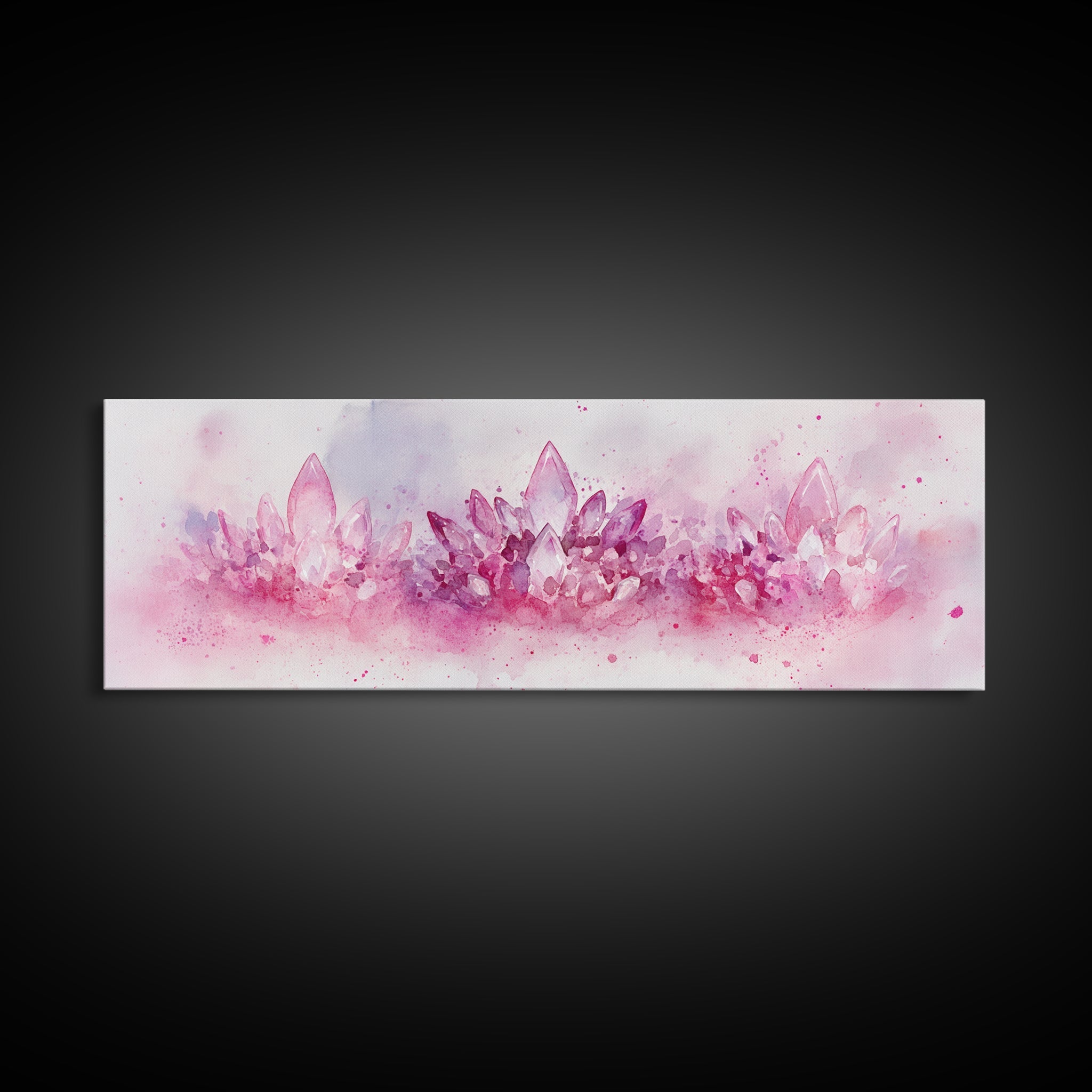 Sacred Geometry Watercolor Gemstone Canvas Wall Art - New Age Realms