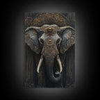 Sacred Geometry Ornate Elephant Framed Canvas Wall Art