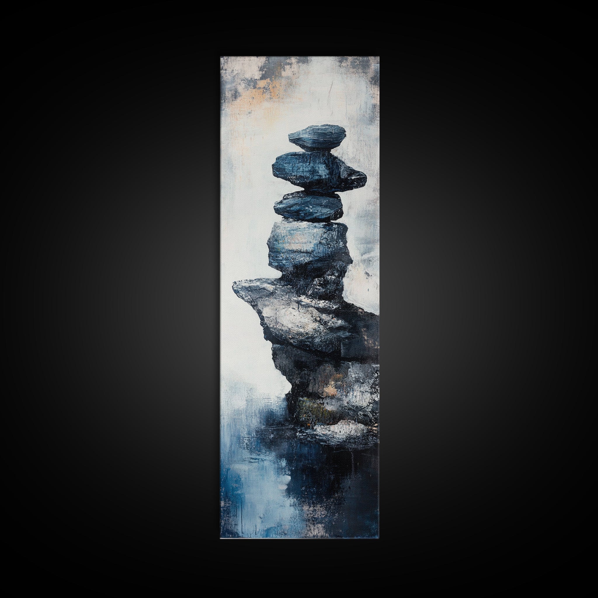 Sacred Geometry Stacked Rock Framed Canvas Wall Art