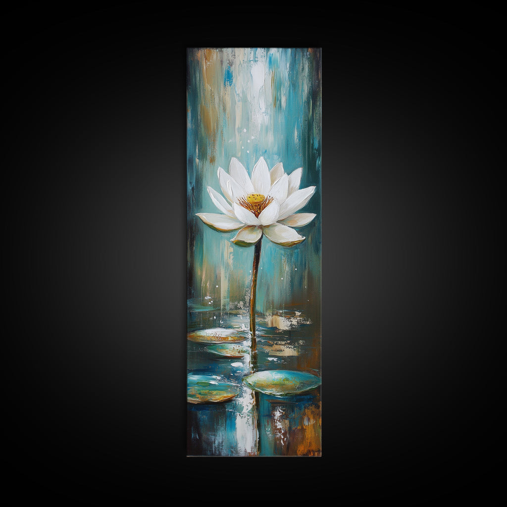 Sacred Geometry Framed Canvas White Lotus Wall Art - New Age Realms