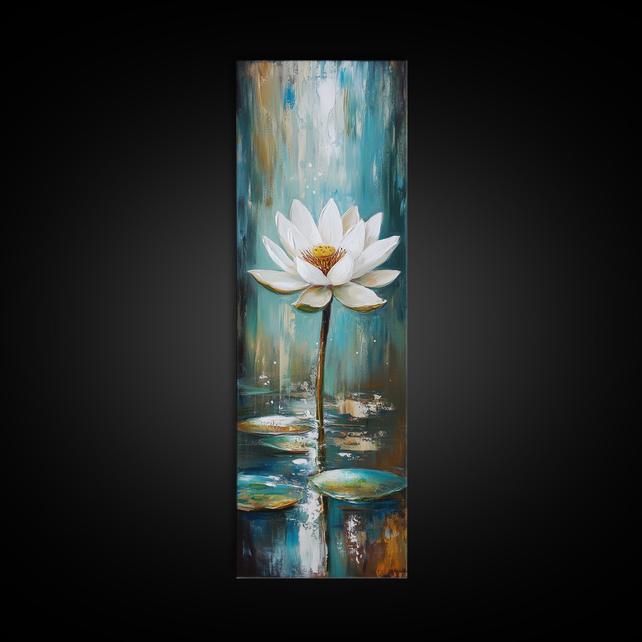 Sacred Geometry Framed Canvas White Lotus Wall Art