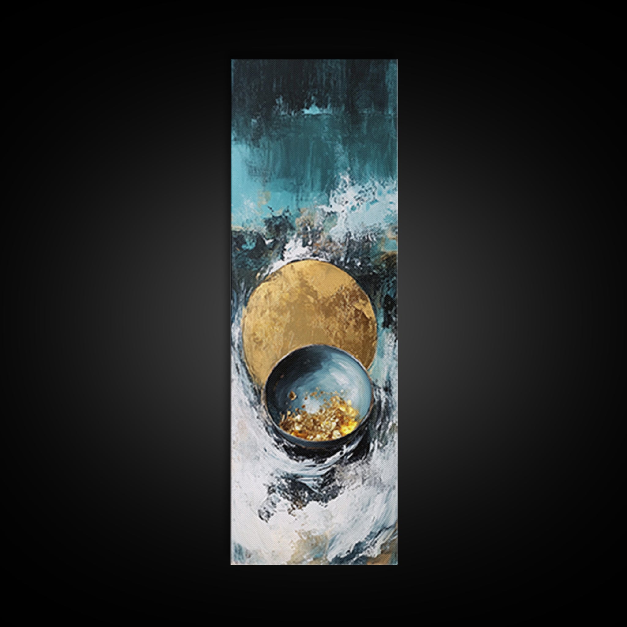 Abstract Gold and Teal Sacred Geometry Wall Art