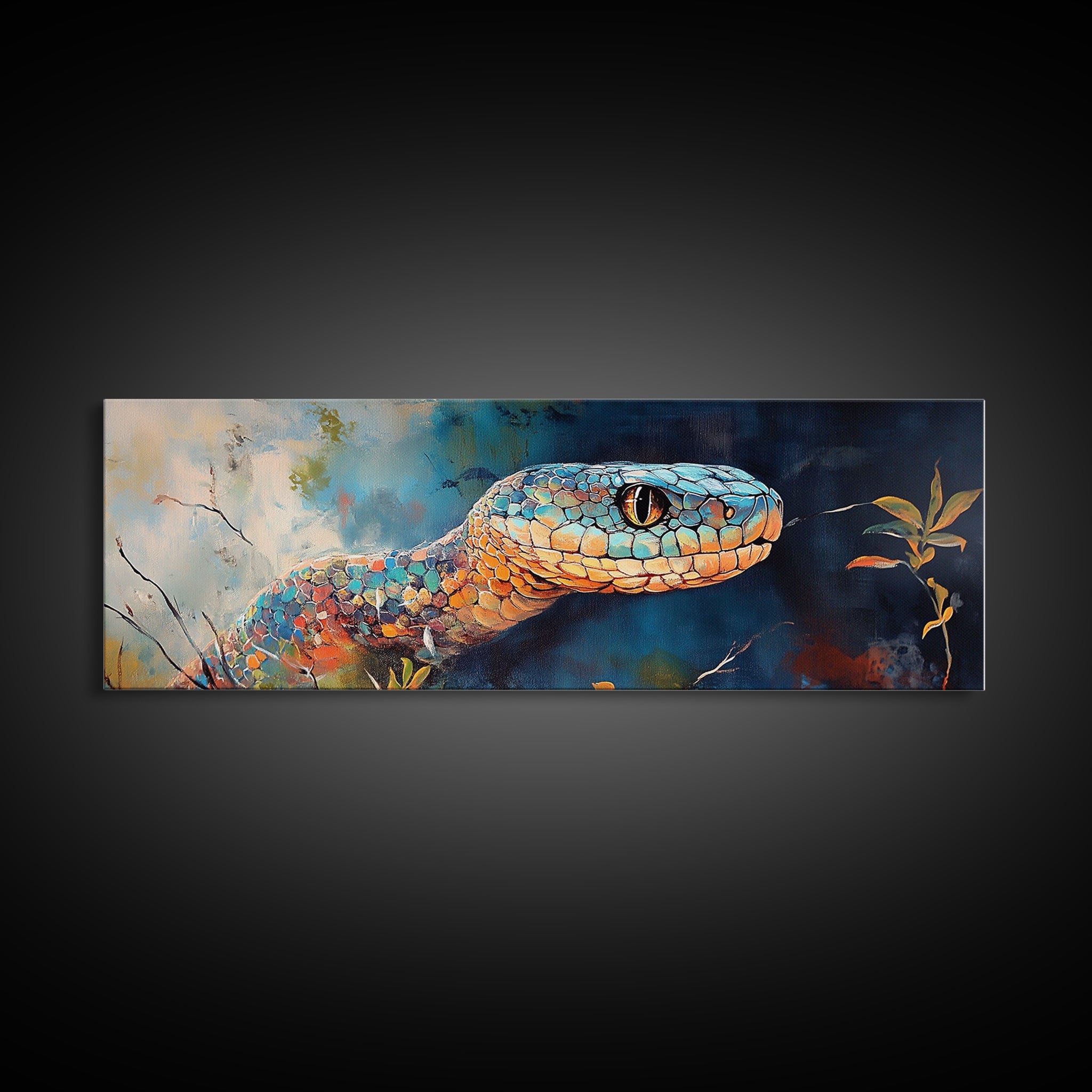 Sacred Geometry Vibrant Snake Wall Art