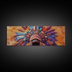 Sacred Geometry Native American Headdress Canvas Wall Art