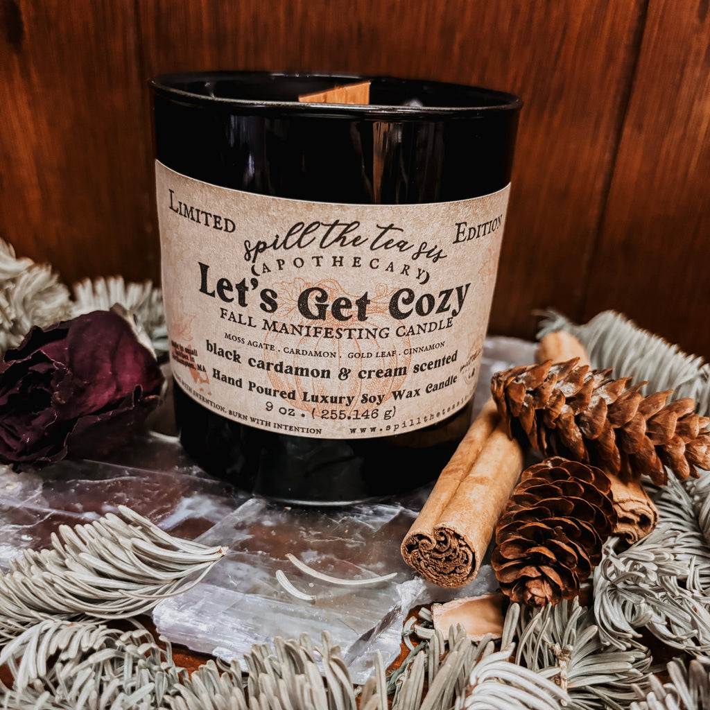 Let’s Get Cozy Intention Candle | Warm Spiced Soy Candle - New Age Realms