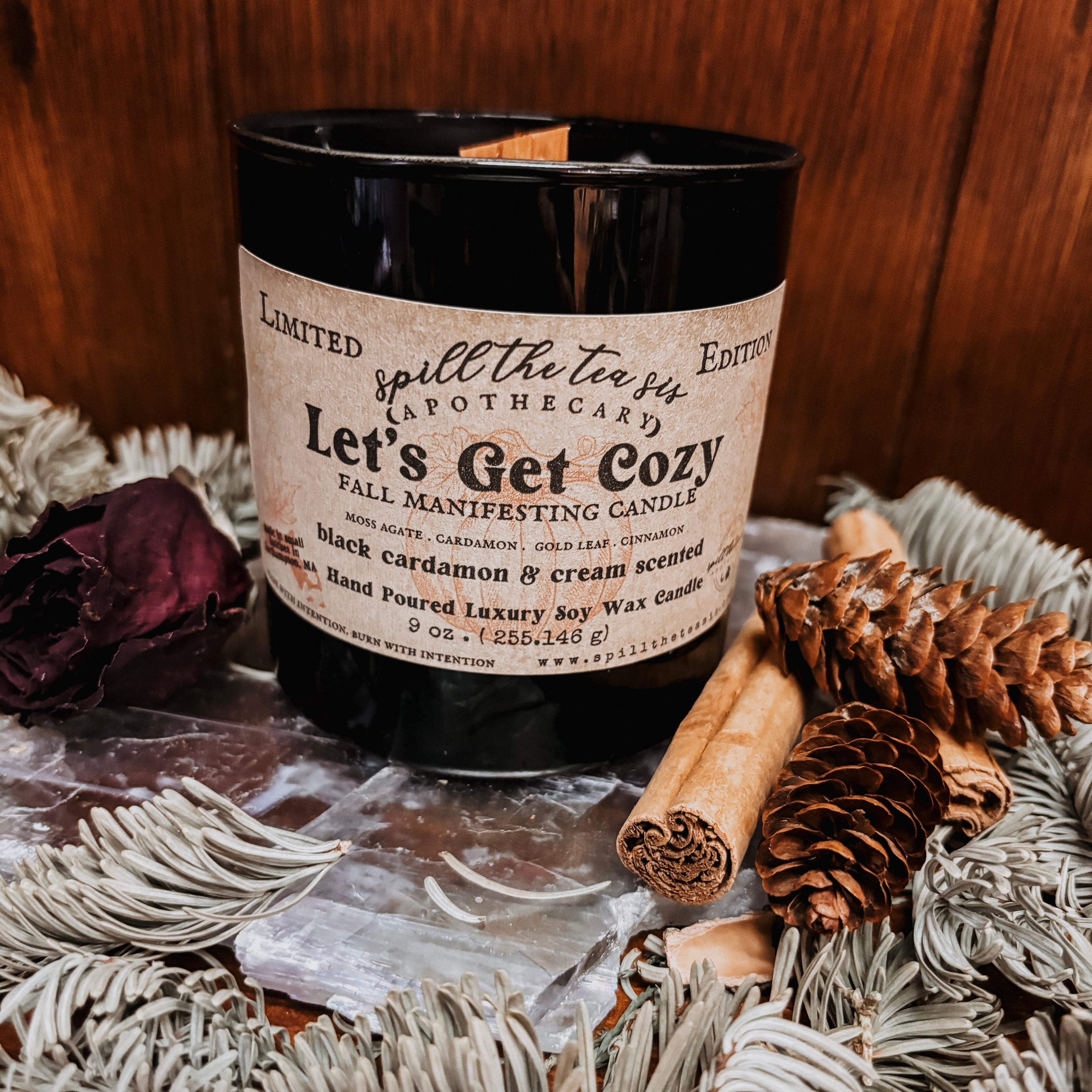 Let’s Get Cozy Intention Candle | Warm Spiced Soy Candle - New Age Realms