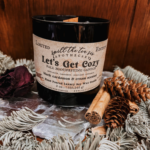 Let’s Get Cozy Intention Candle | Warm Spiced Soy Candle - New Age Realms