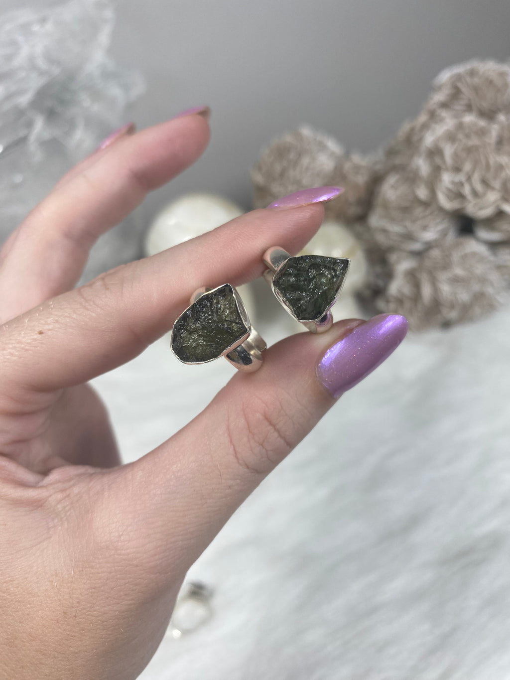 Czech Republic Moldavite Ring in Sterling Silver